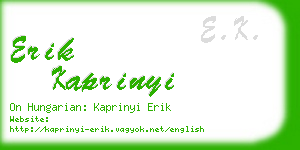 erik kaprinyi business card